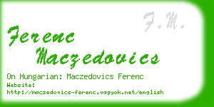 ferenc maczedovics business card